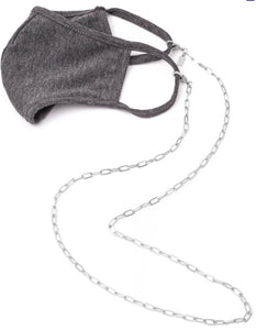Matte Silver Oval Chain Link Mask Necklace