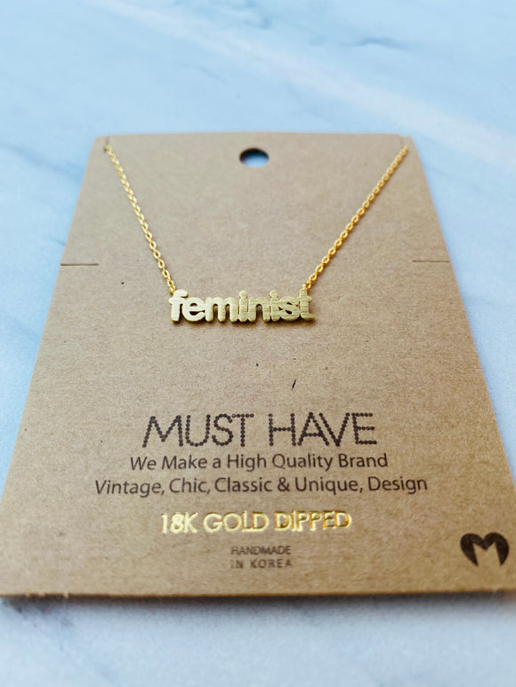 Feminist Necklace - 18K Gold Dipped