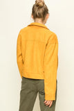 ALL YOU NEED SUEDE BUTTON DOWN JACKET - MUSTARD